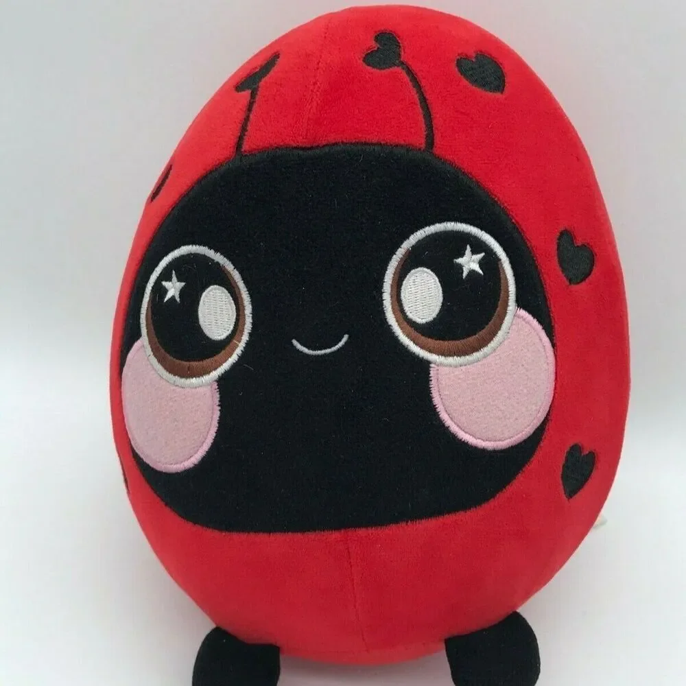Squishamals Lainey Ladybug 8” Plush Red Stuffed Animal Toy Hearts Squishy Soft